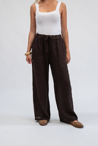Pantalone 100% Lino Moro|Colore:Moro