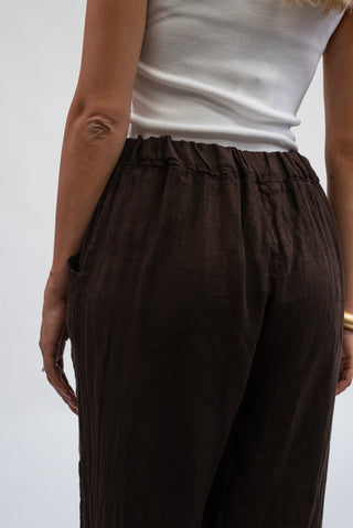 Pantalone 100% Lino Moro|Colore:Moro