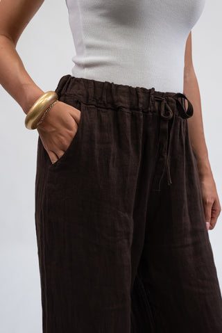 Pantalone 100% Lino Moro|Colore:Moro