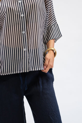 Camicia a Righe beige/blu|Colore:Beige/blu