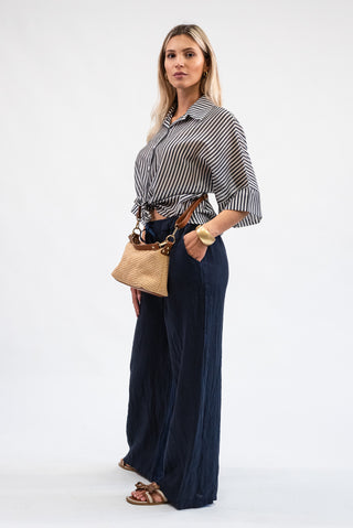 Camicia a Righe beige/blu|Colore:Beige/blu