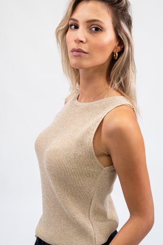 Top in Lurex beige|Colore:Beige