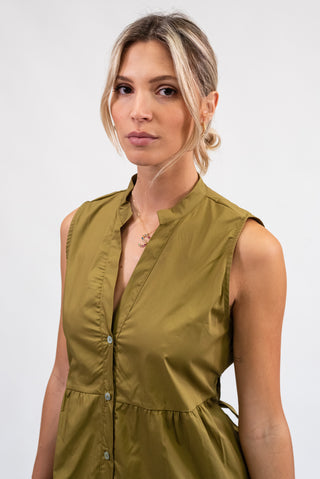 Abito Midi con Fiocco Verde olio|Colore:Verde olio