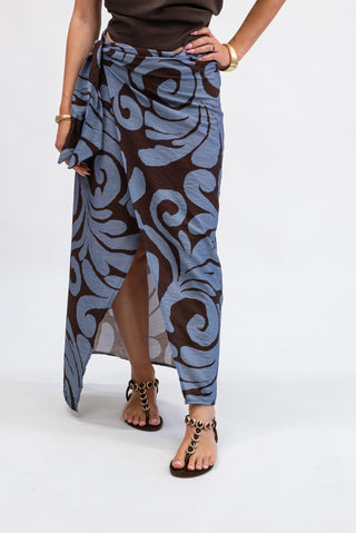 Gonna Pareo Fantasia moro/celeste|Colore:Moro/celeste