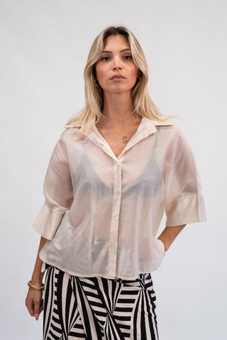 Camicia Tencel Beige|Colore:Beige