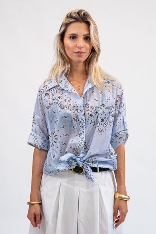 Camicia Bandana celeste|Colore:Celeste