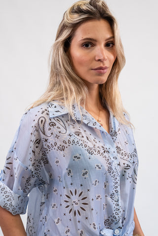 Camicia Bandana celeste|Colore:Celeste