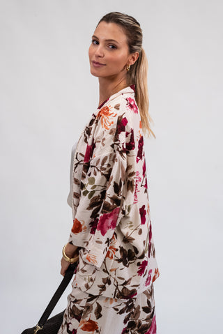 Giacca Kimono Fantasia Beige|Colore:Beige