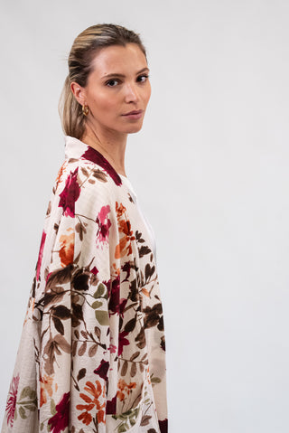 Giacca Kimono Fantasia Beige|Colore:Beige