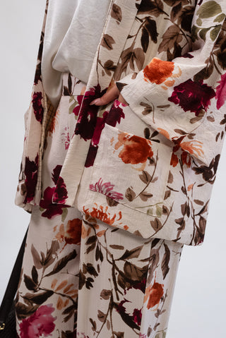 Giacca Kimono Fantasia Beige|Colore:Beige