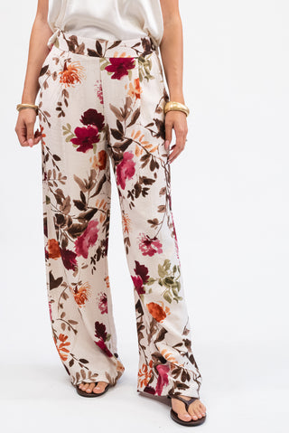 Pantalone Palazzo Fantasia Beige|Colore:Beige