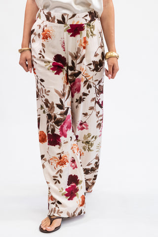 Pantalone Palazzo Fantasia Beige|Colore:Beige
