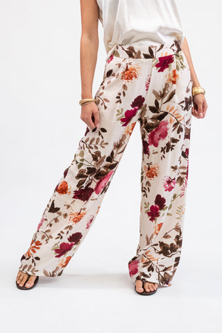 Pantalone Palazzo Fantasia Beige|Colore:Beige
