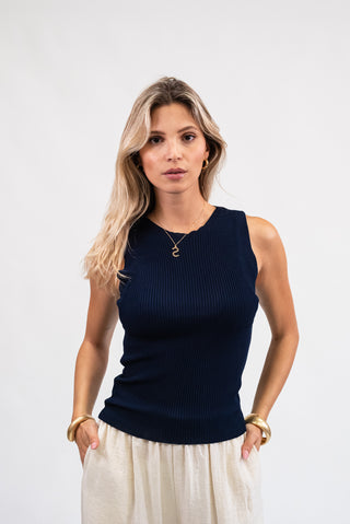 Canotta a Costine Blu|Colore:Blu