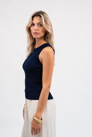 Canotta a Costine Blu|Colore:Blu