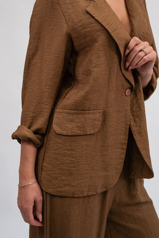 Giacca Monopetto in Tencel Camel|Colore:Camel