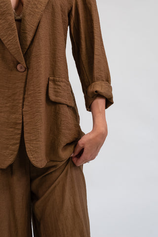 Giacca Monopetto in Tencel Camel|Colore:Camel