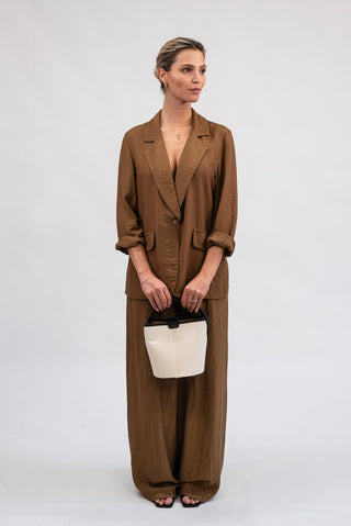 Giacca Monopetto in Tencel Camel|Colore:Camel