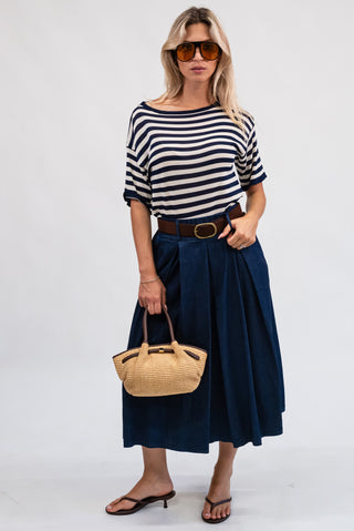 Gonna Midi con Cintura jeans|Colore:Jeans
