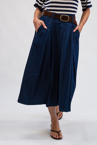 Gonna Midi con Cintura jeans|Colore:Jeans
