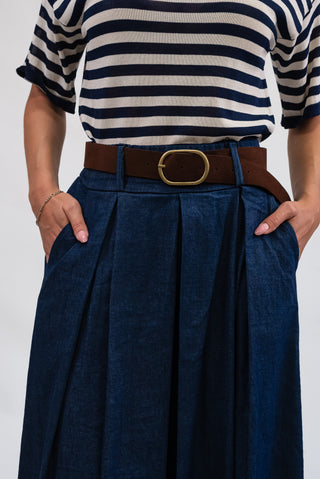Gonna Midi con Cintura jeans|Colore:Jeans