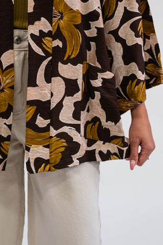 Giacca Kimono moro/verde olio|Colore:Moro/verde olio