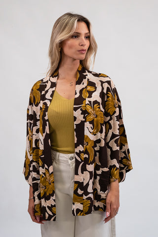 Giacca Kimono moro/verde olio|Colore:Moro/verde olio