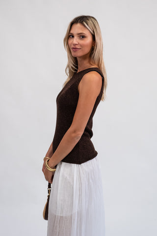 Top in Lurex Moro|Colore:Moro