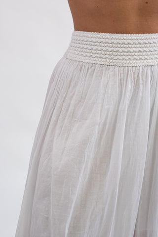 Pantalone Wideleg Cotone Bianco|Colore:Bianco