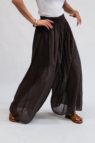 Pantalone Wideleg Cotone moro|Colore:Moro