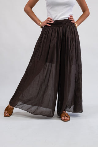 Pantalone Wideleg Cotone moro|Colore:Moro