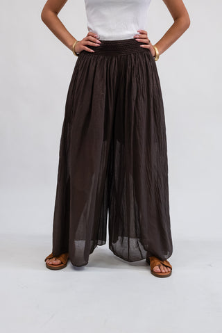 Pantalone Wideleg Cotone moro|Colore:Moro