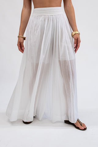 Pantalone Wideleg Cotone Bianco|Colore:Bianco
