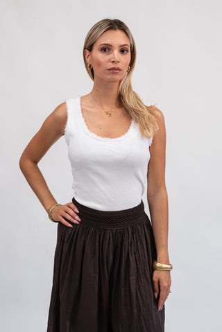 Canotta Sfrangiata Bianco|Colore:Bianco