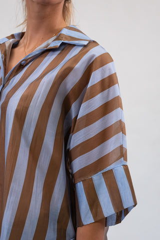 Camicia a Righe Celeste/moro|Colore:Celeste/moro