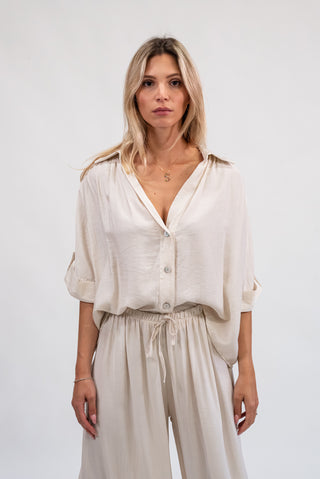 Blusa con Bottoni beige|Colore:Beige