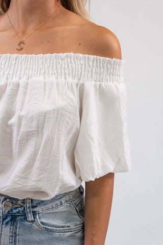 Blusa Scollo a Barca bianco|Colore:Bianco