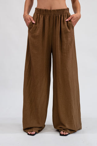 Pantalone Palazzo in Tencel Camel|Colore:Camel