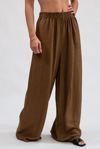Pantalone Palazzo in Tencel Camel|Colore:Camel