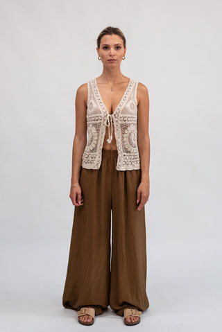 Gilet Macramè beige|Colore:Beige