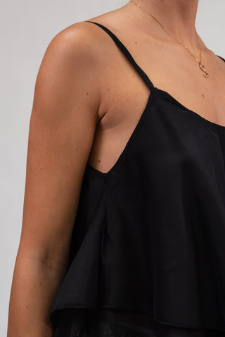 Top Balze Tencel nero|Colore:Nero