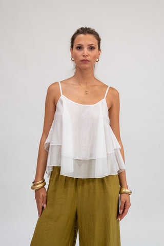 Top Balze Tencel bianco|Colore:Bianco