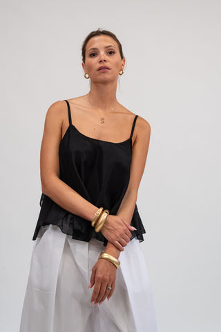 Top Balze Tencel nero|Colore:Nero