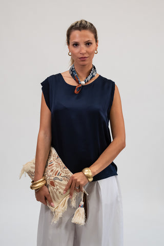 Maglia Viscosa Basic blu|Colore:Blu