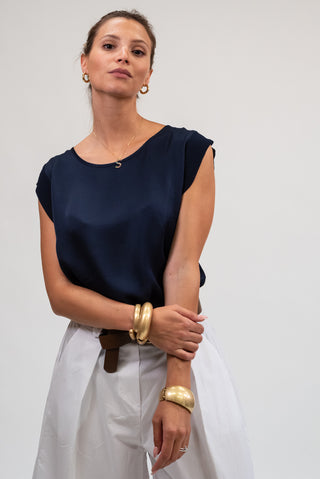Maglia Viscosa Basic blu|Colore:Blu