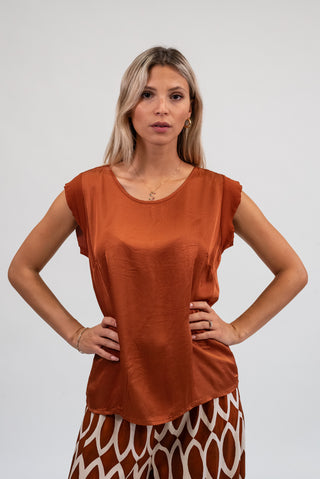 Maglia Viscosa Basic coccio|Colore:Coccio