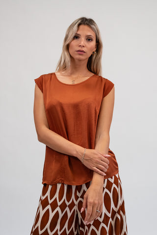 Maglia Viscosa Basic coccio|Colore:Coccio