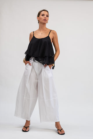 Pantalone Cotone Con Cintura bianco|Colore:Bianco