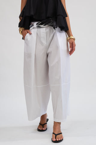 Pantalone Cotone Con Cintura bianco|Colore:Bianco