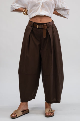 Pantalone Cotone Con Cintura moro|Colore:Moro